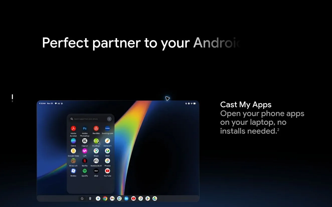 Android-Apps lassen sich auf dem Googlebook öffnen. Quelle: Google