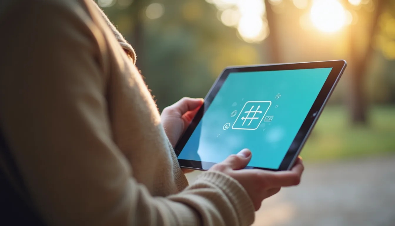 Close-up view of a senior-friendly tablet with a bright screen and simple icons
